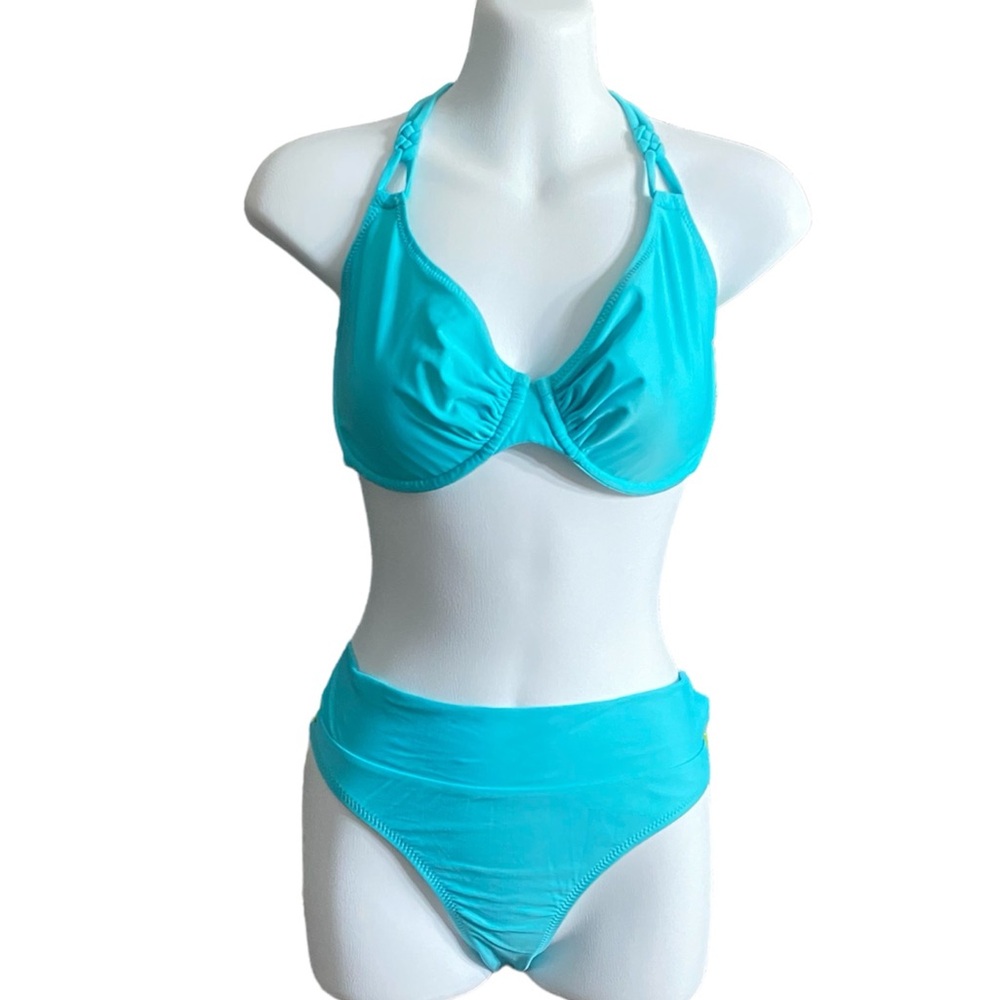 PROFILE BLUSH | Halter Style Bikini 2 Piece Swimsuit Bathing Suit Swimwear EUC